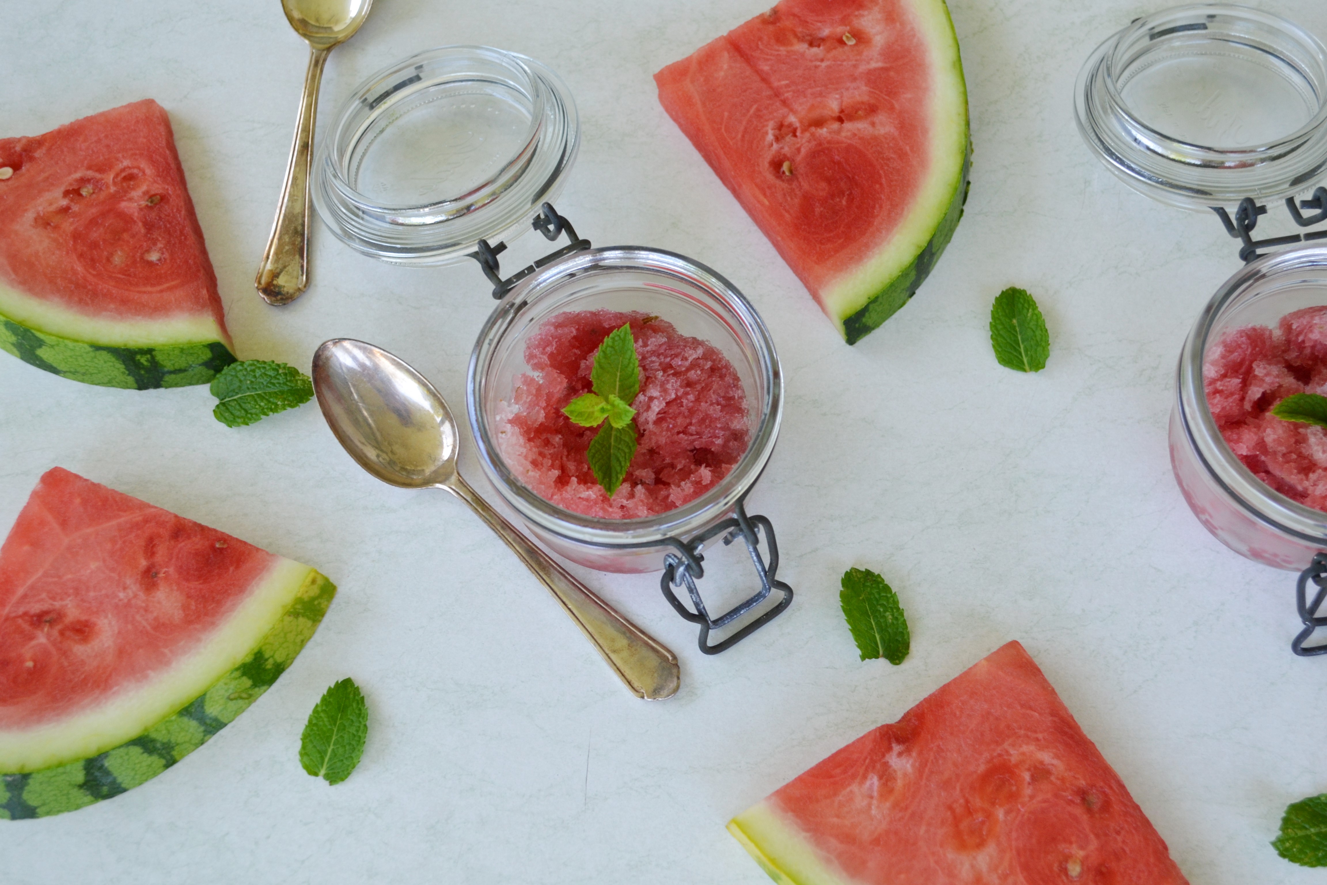 erfrischendes Wassermelonen-Sorbet mit Minze - blondieundbrownie.com