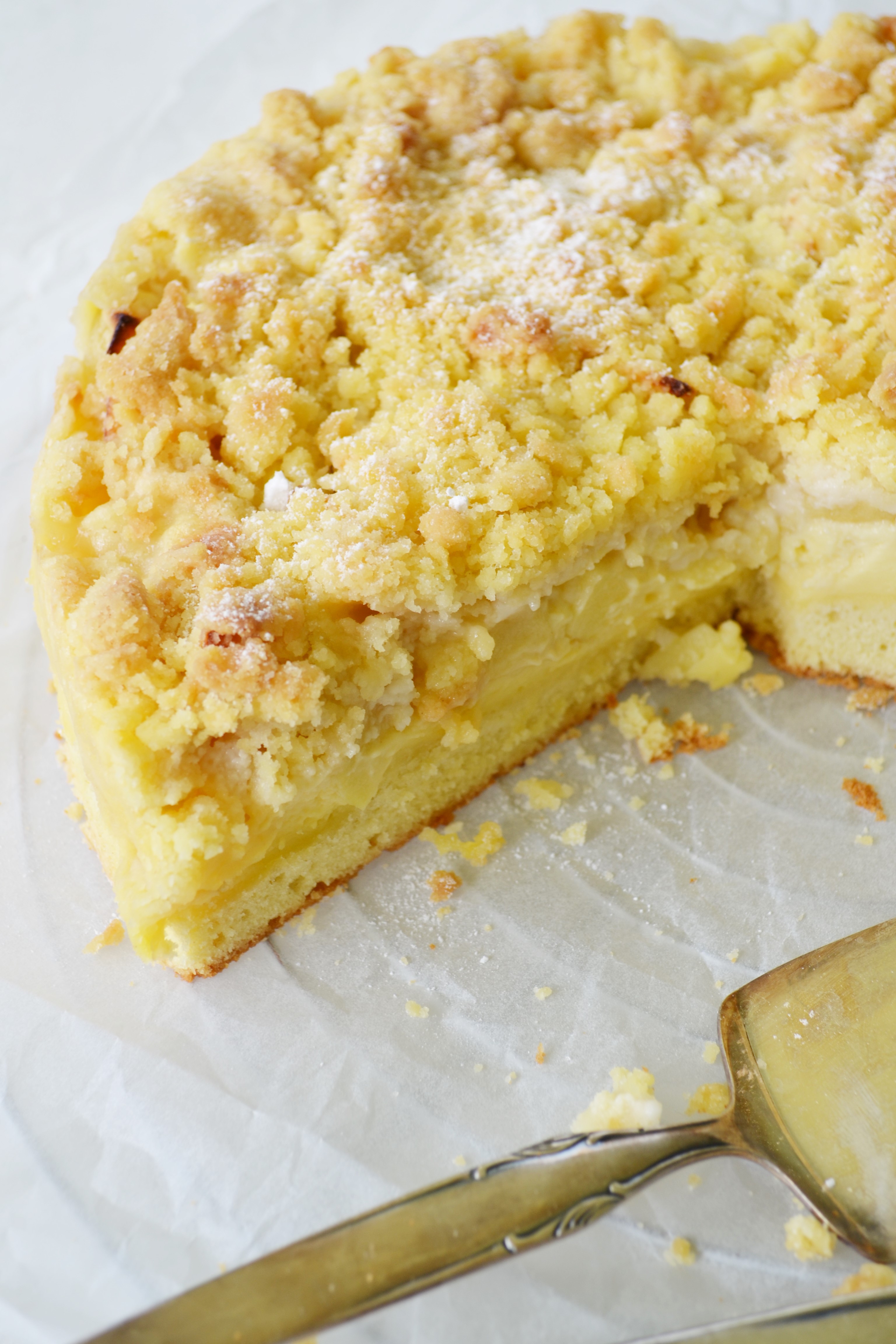 Apfel - Streuselkuchen mit Puddingcreme - blondieundbrownie.com